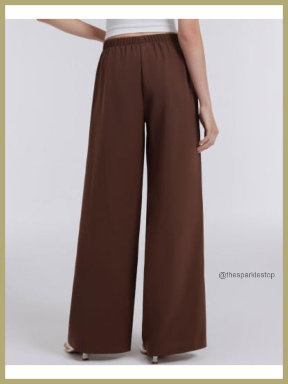 Wide Leg Palazzo Pants Wrinkle Free Flowy Casual Trousers with Pockets - Picture 2 of 6